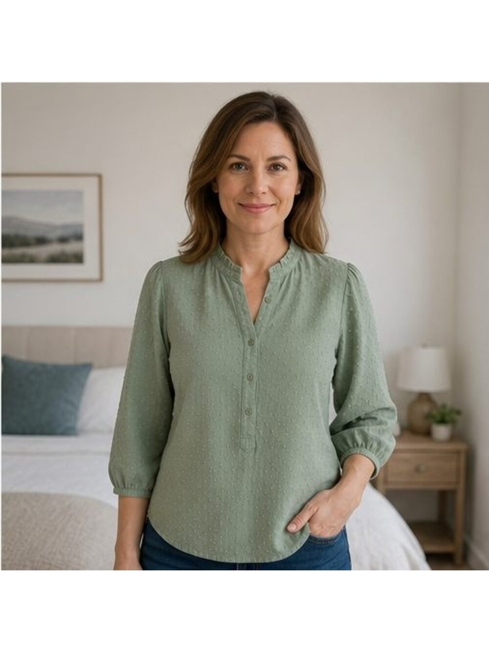 Ivory Lace Trim Top